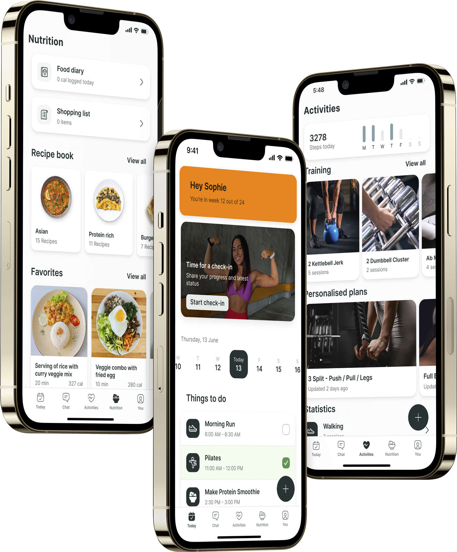 A mockup of the coaching app showcasing the features.